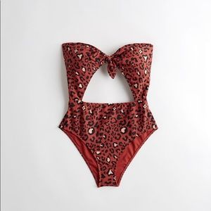 Hollister leopard print one piece